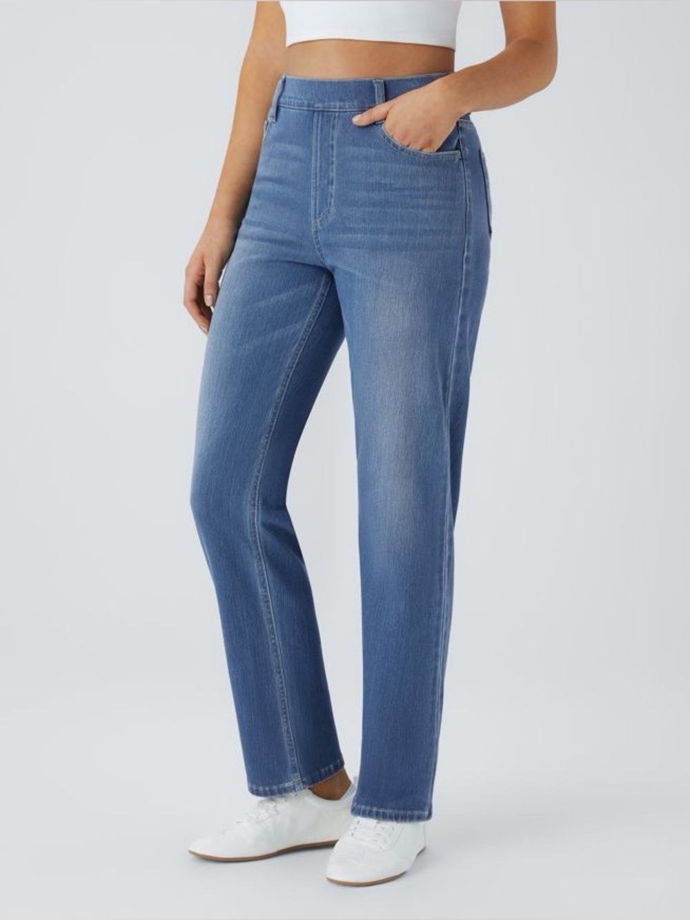 Halara Flex™ High Waisted Pockets Straight Leg Washed small petite
